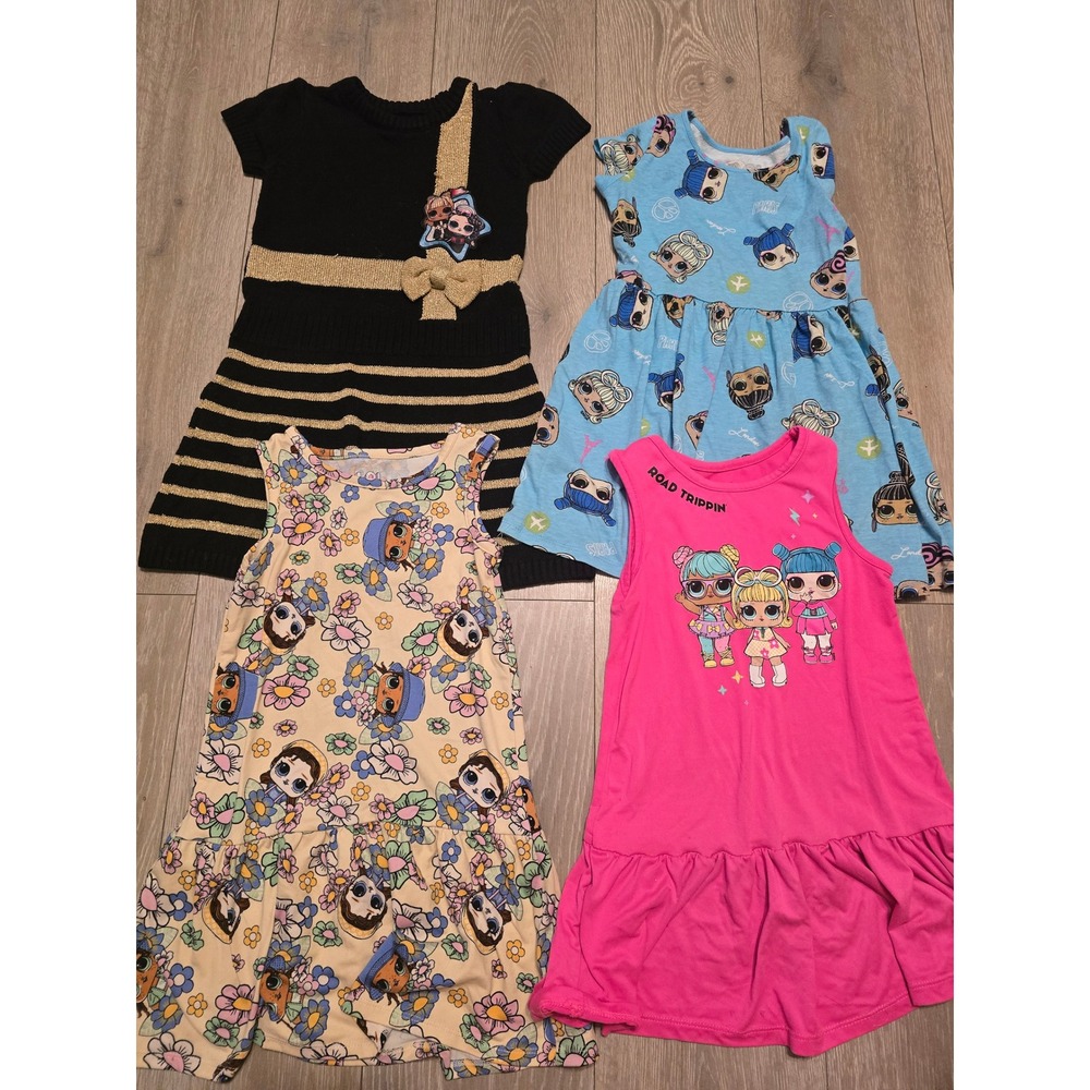 LOL Surprise Girls Size 4/5 Dresses 4 Pc Bundle